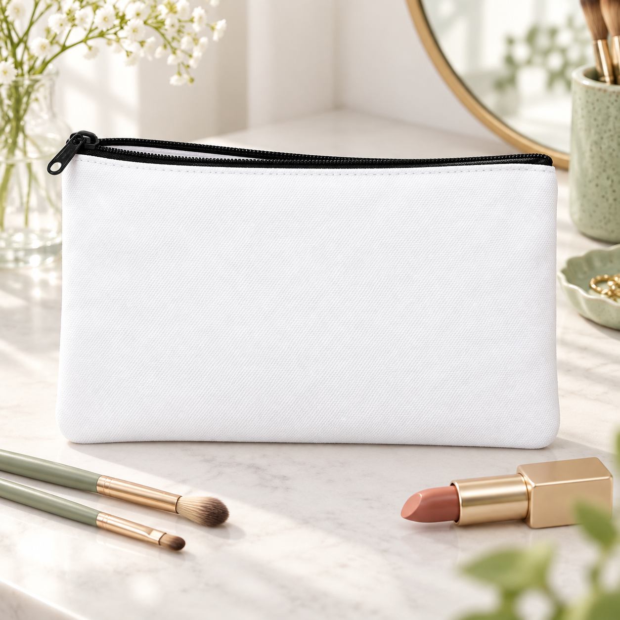 Blank Canvas Zipper Pouch – 21 × 12 cm / 8.27 × 4.72 in — photo 6