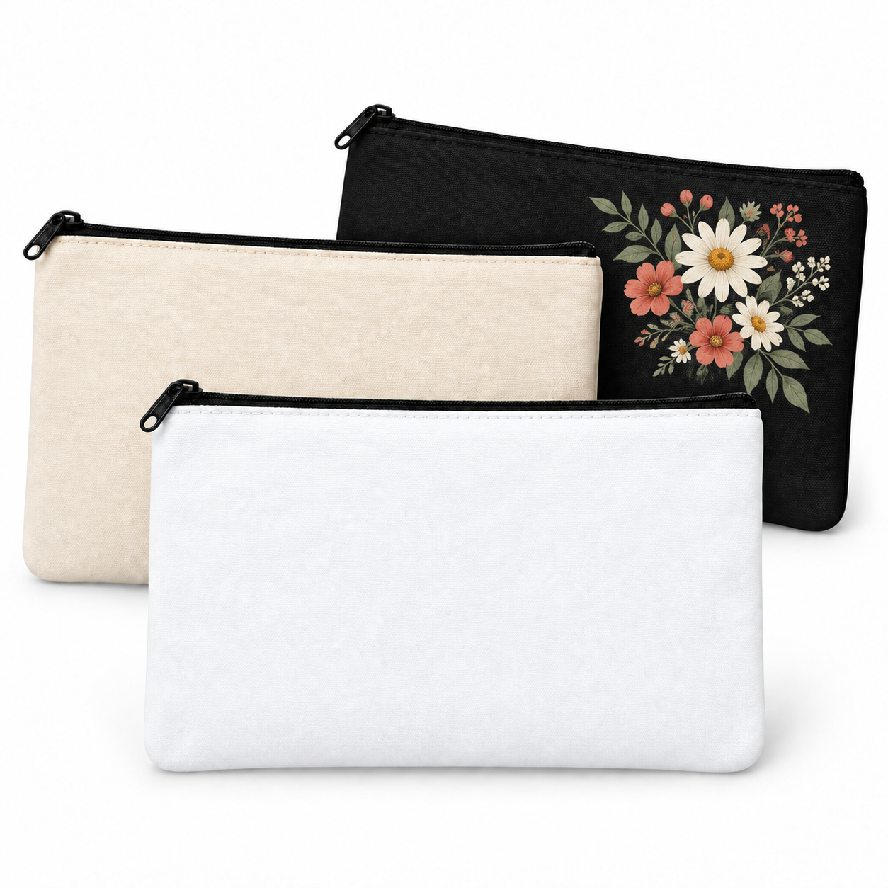 Blank Canvas Zipper Pouch – 21 × 12 cm / 8.27 × 4.72 in