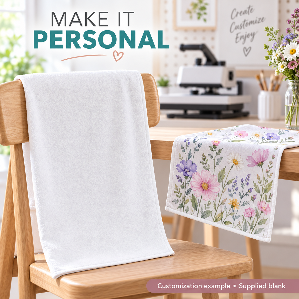 White Blank Sublimation Towel - 5 Sizes, 1 Piece — photo 3