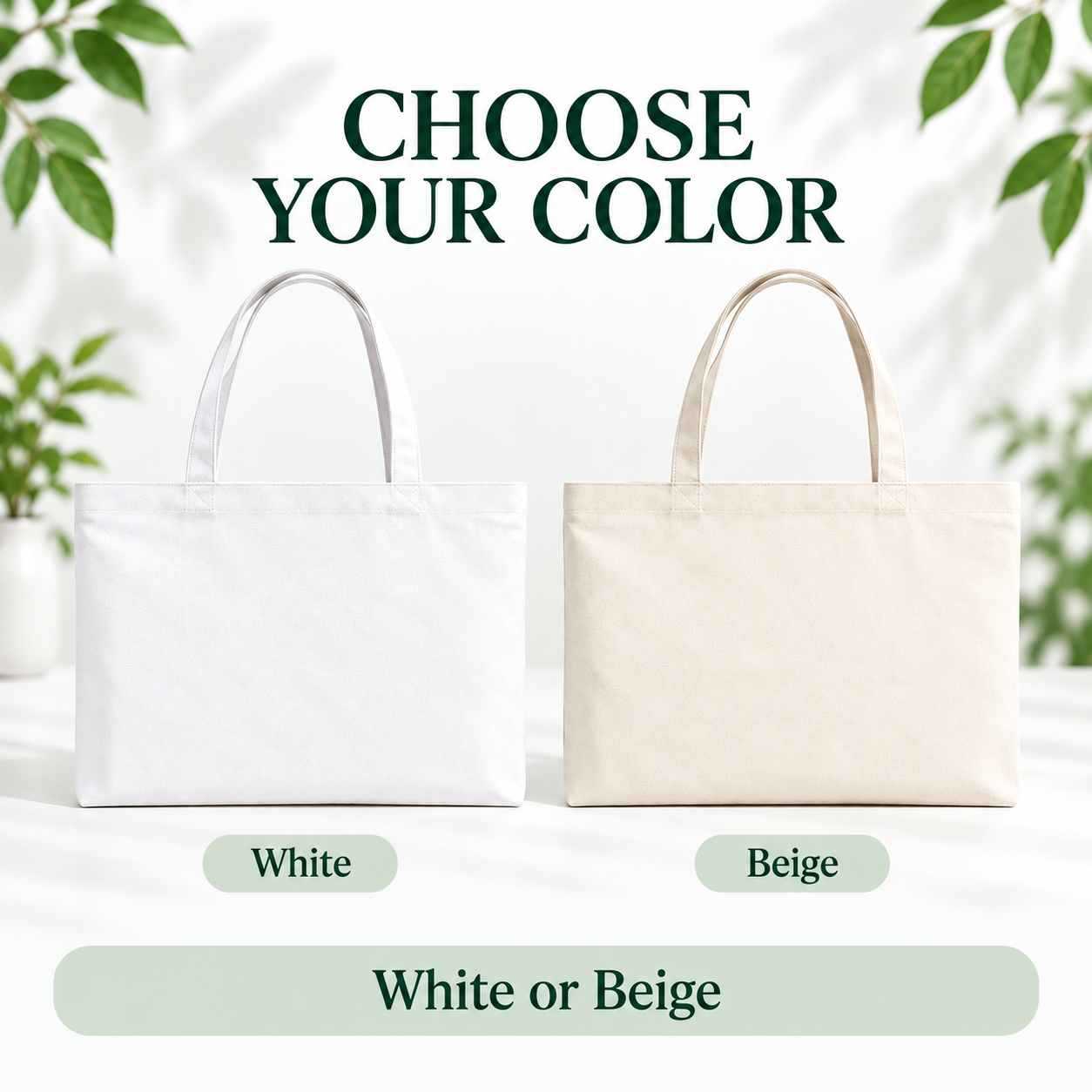 Blank Wide Canvas Tote Bags – 42 × 34 × 10 cm, White / Beige, 1 / 6 / 12 Pack — photo 3