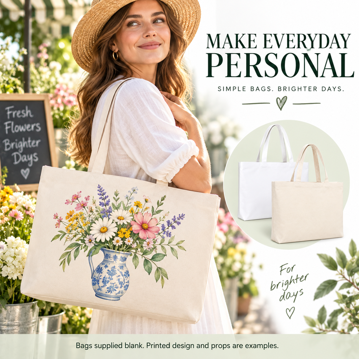 Blank Wide Canvas Tote Bags – 42 × 34 × 10 cm, White / Beige, 1 / 6 / 12 Pack — photo 5