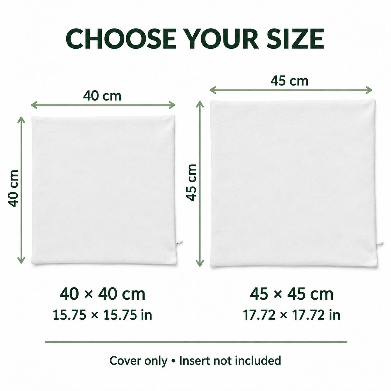 White Short-Plush Pillow Covers – 40 × 40 cm / 45 × 45 cm, Hidden Zipper — photo 2