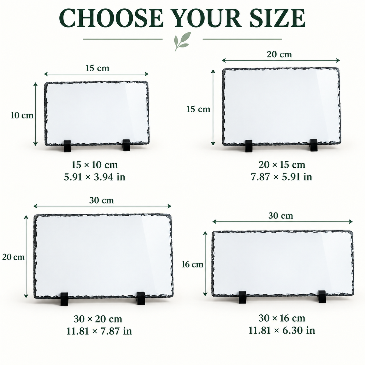 Blank Rectangular Sublimation Photo Slate with Display Stands – 4 Sizes — photo 2