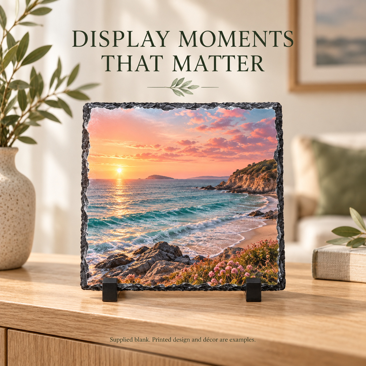 Blank Square Sublimation Photo Slate with Display Stands – 15 × 15 cm / 20 × 20 cm — photo 5