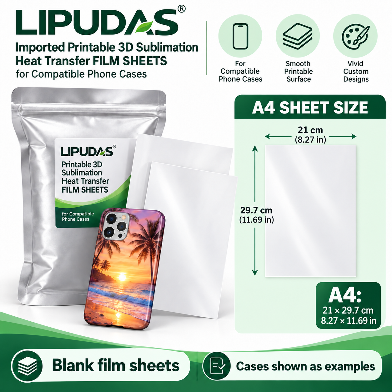 A4 Printable 3D Sublimation Transfer Film for Phone Cases — photo 2