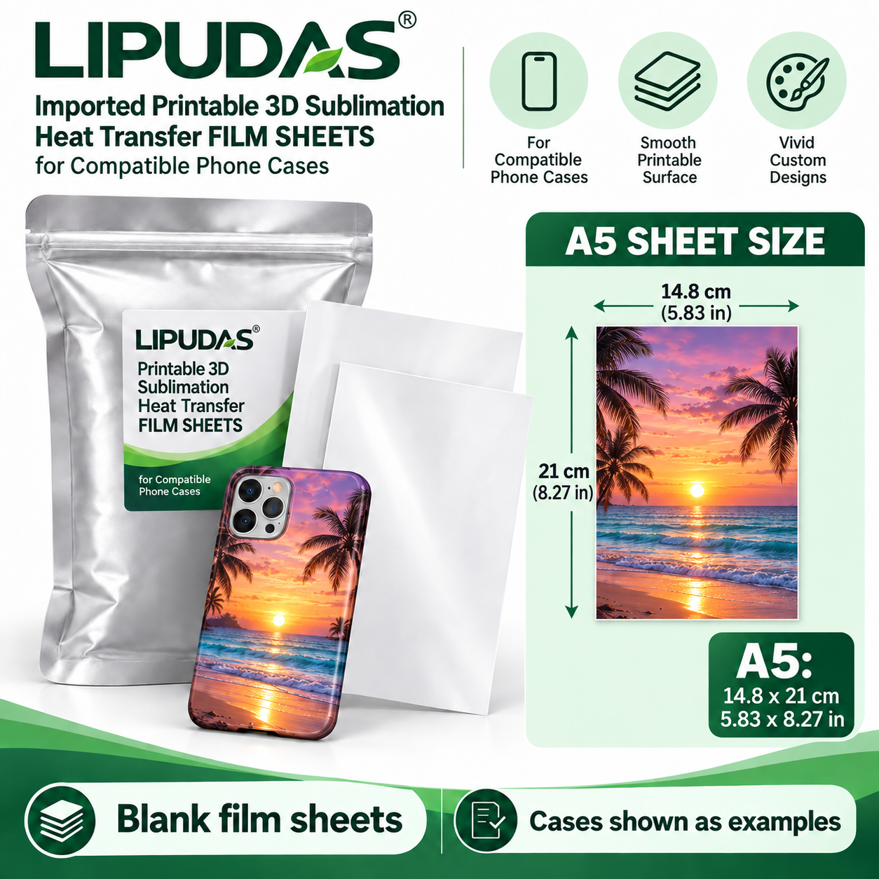 A5 Printable 3D Sublimation Transfer Film for Phone Cases — photo 2