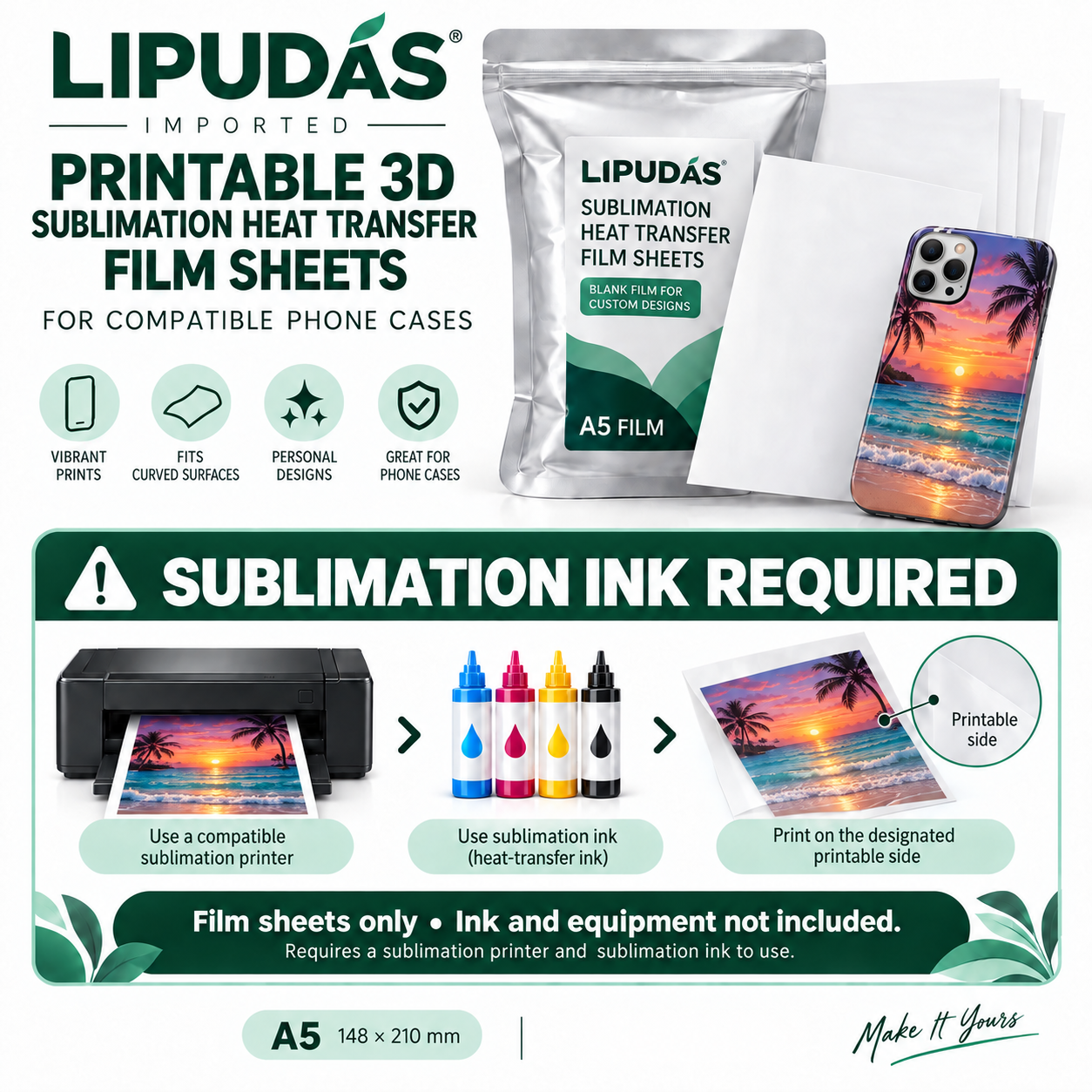 A5 Printable 3D Sublimation Transfer Film for Phone Cases — photo 3